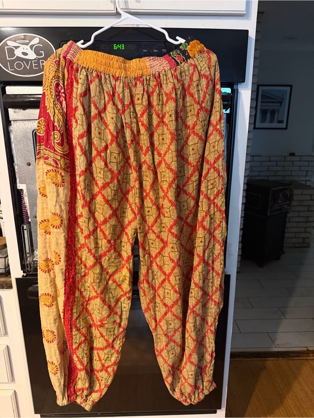 Women's reversible Red & Mustard Printed Harem Joggers